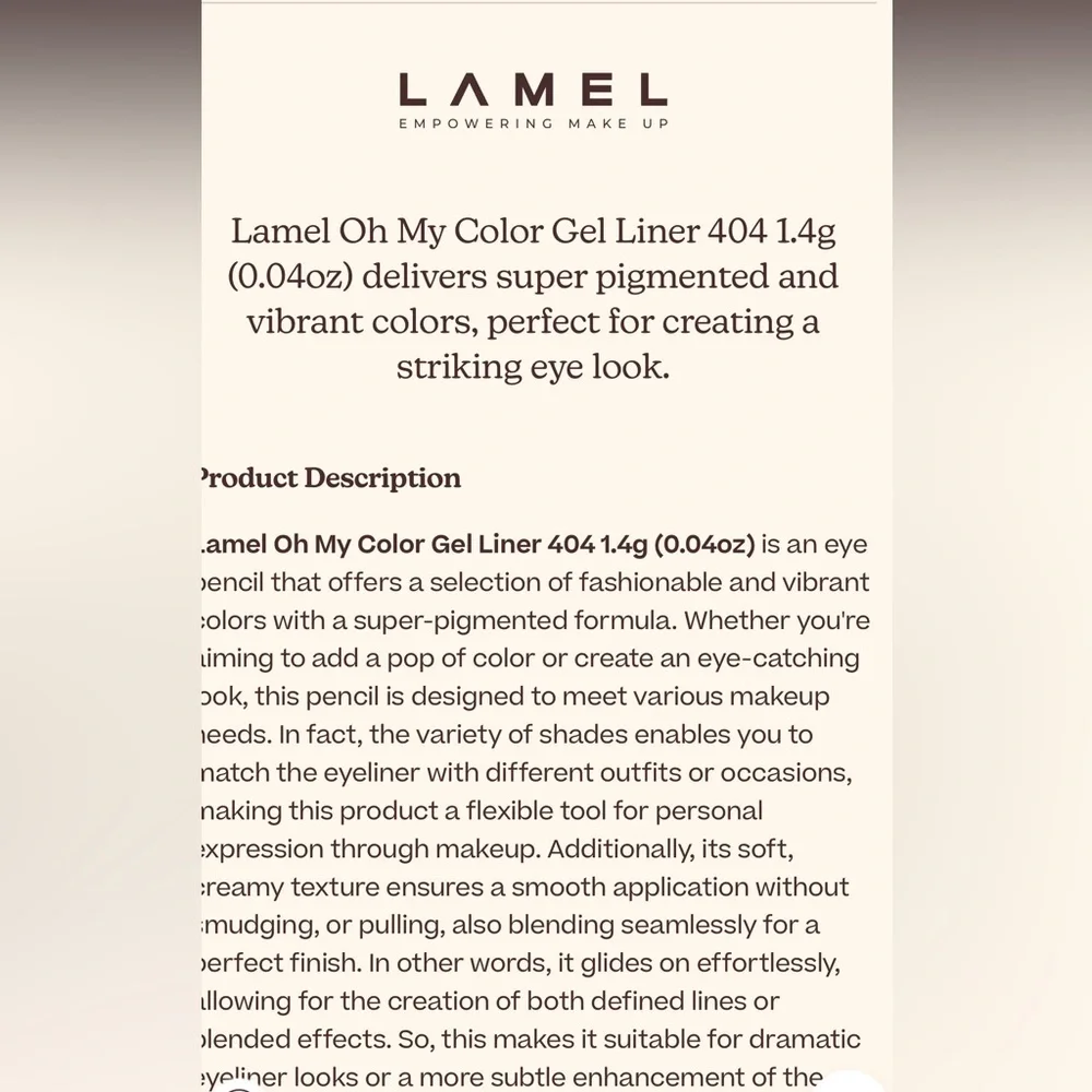 LAMEL GEL EYE LINER